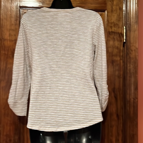 Chico’s  Gold & Silver Striped Long Sleeve Tunic - Picture 4 of 5